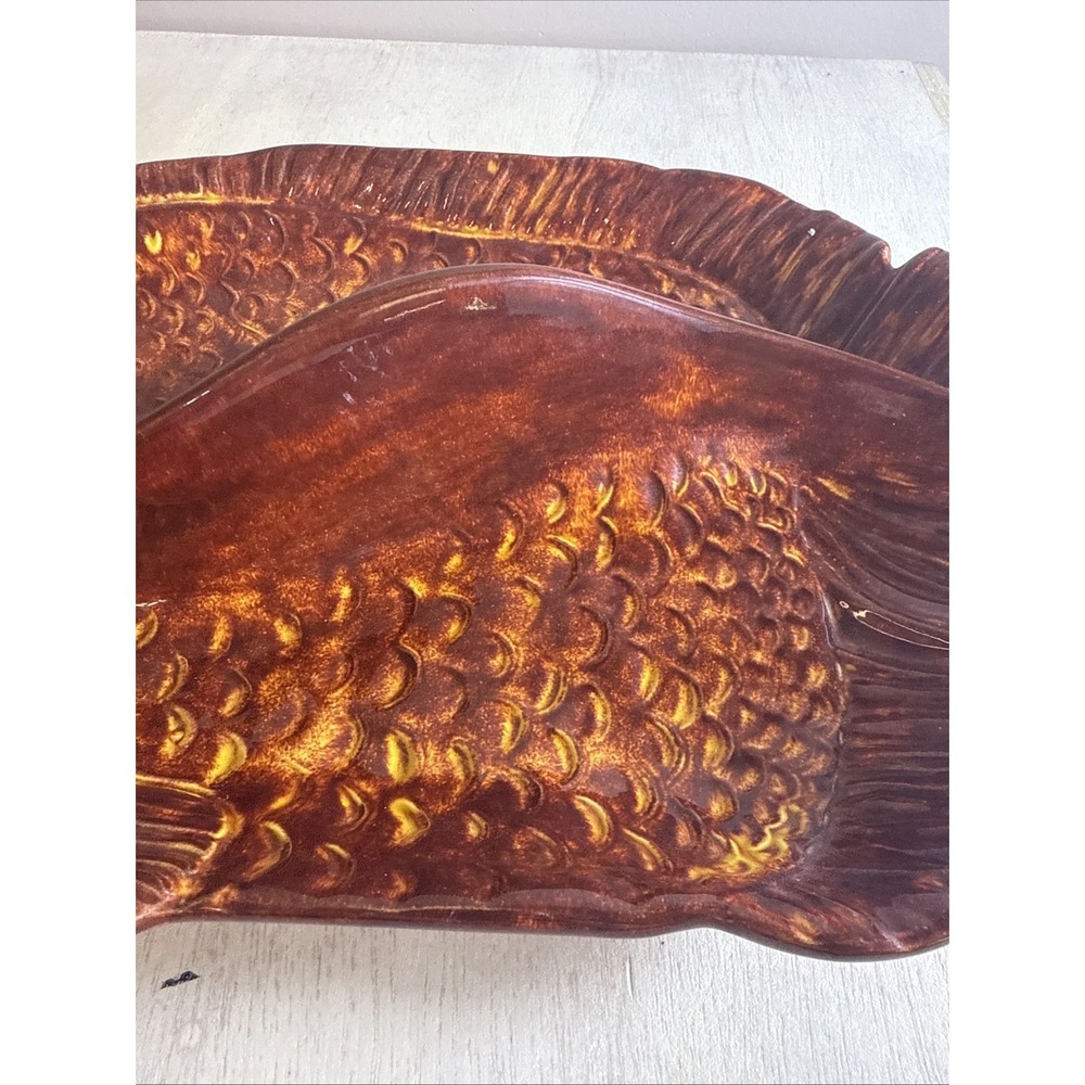 Norris Ocean Art Glazed Fish Pottery Party Plate Platter Wall Decor Beach - Picture 5 of 8